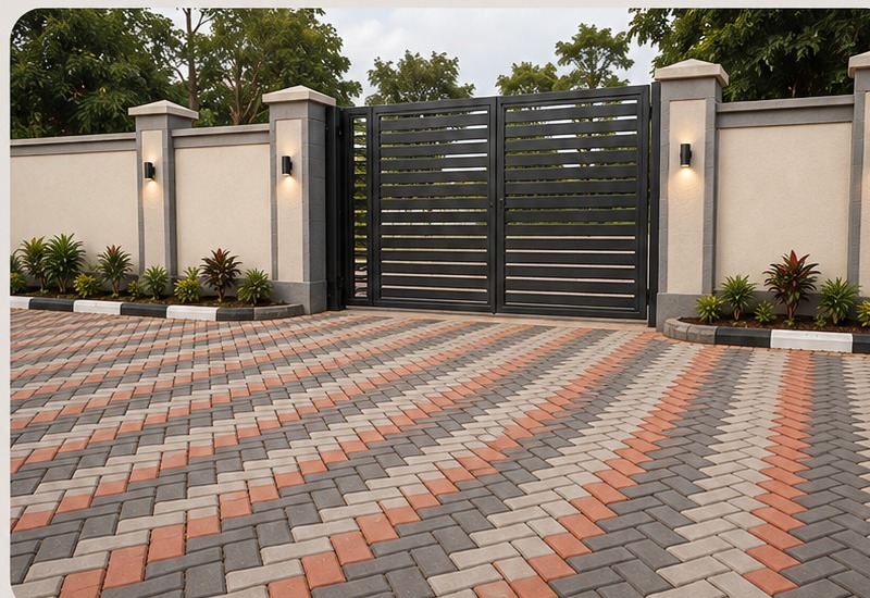 Cabro paving design at a gated residential compound