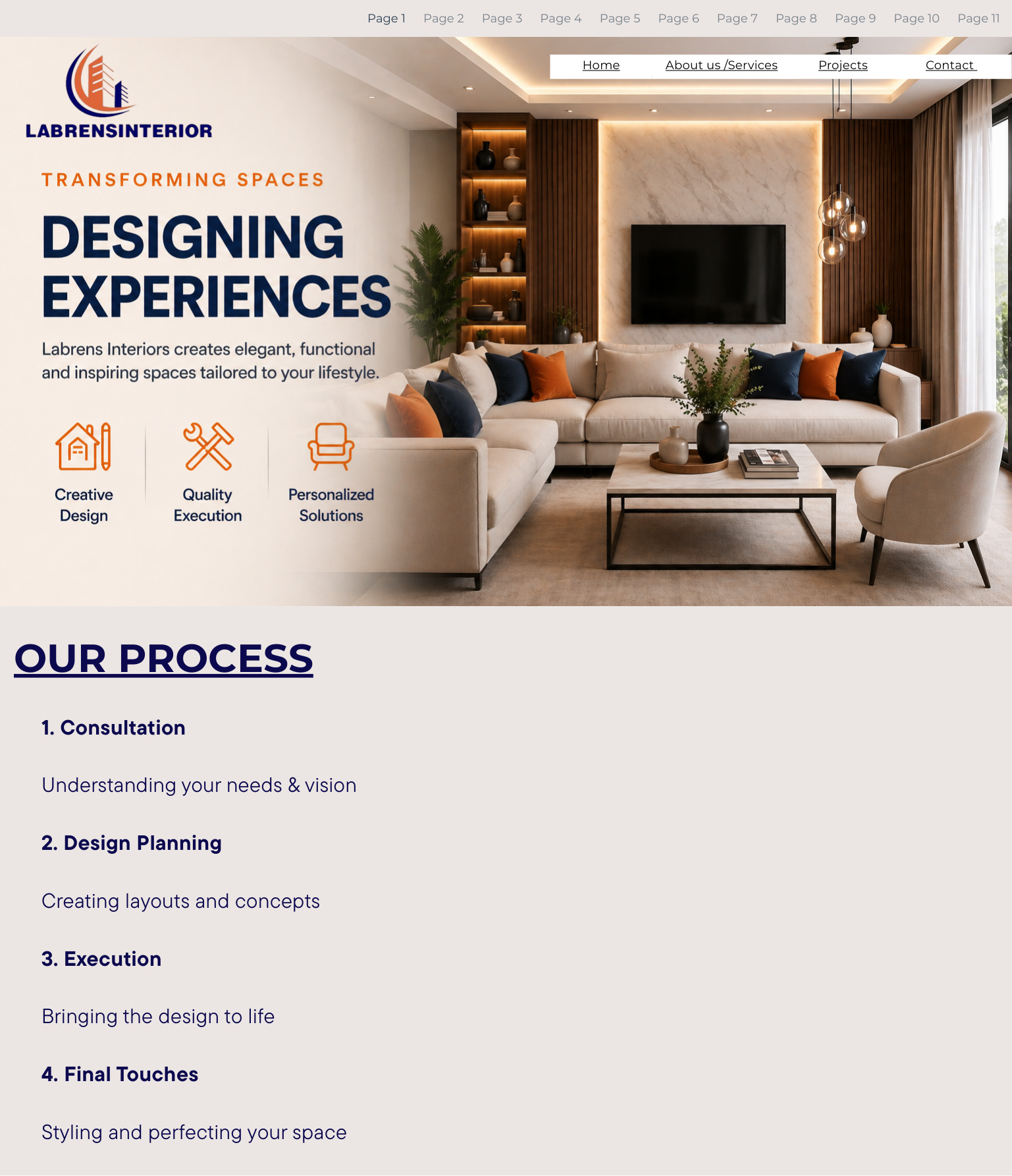 Labrens Interiors interior design concept and living room