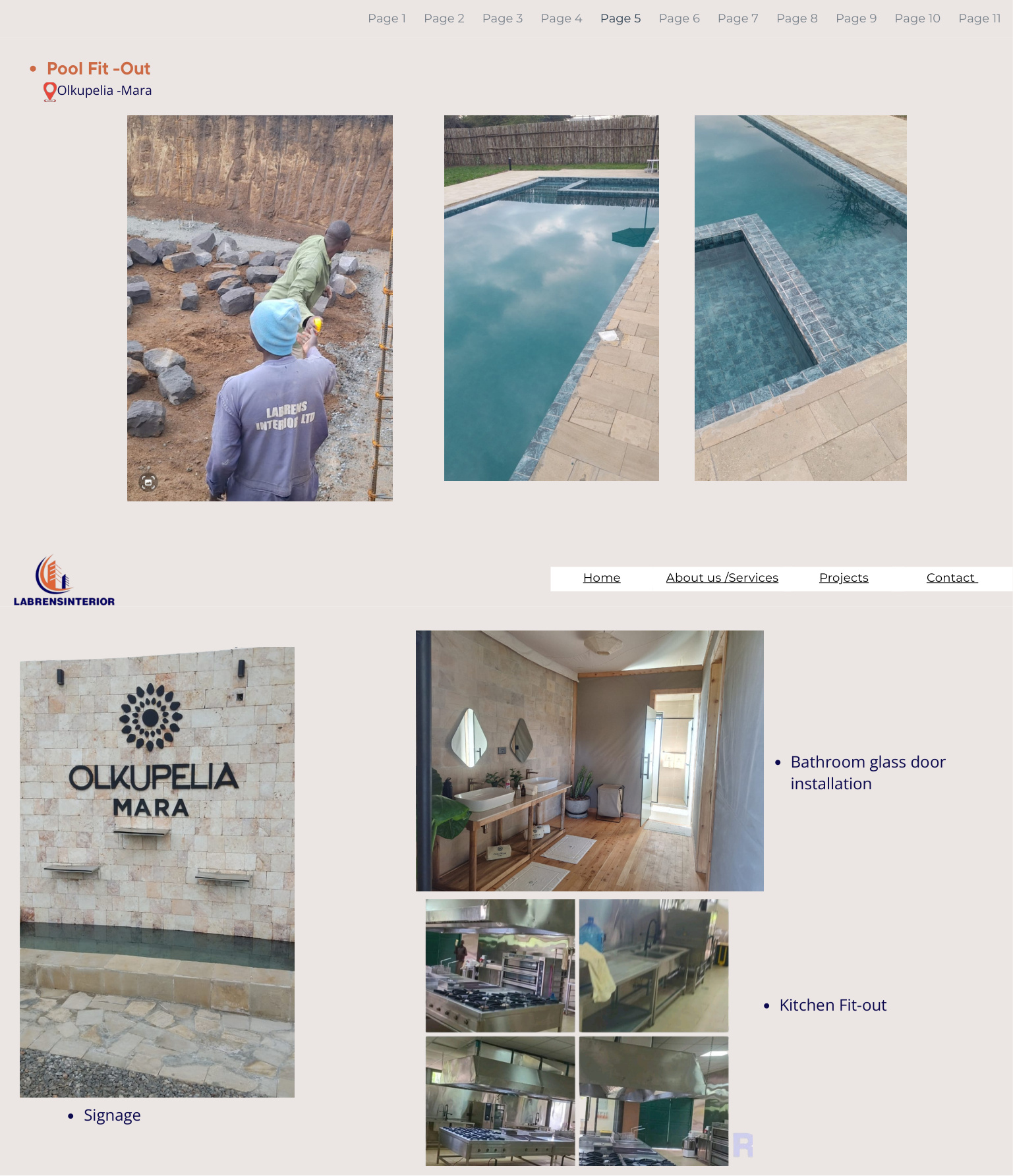 Pool fit-out and signage project at Olkupelia Mara